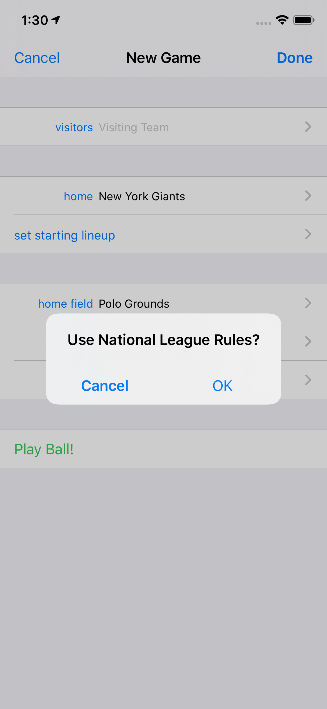 Use National League Rules?