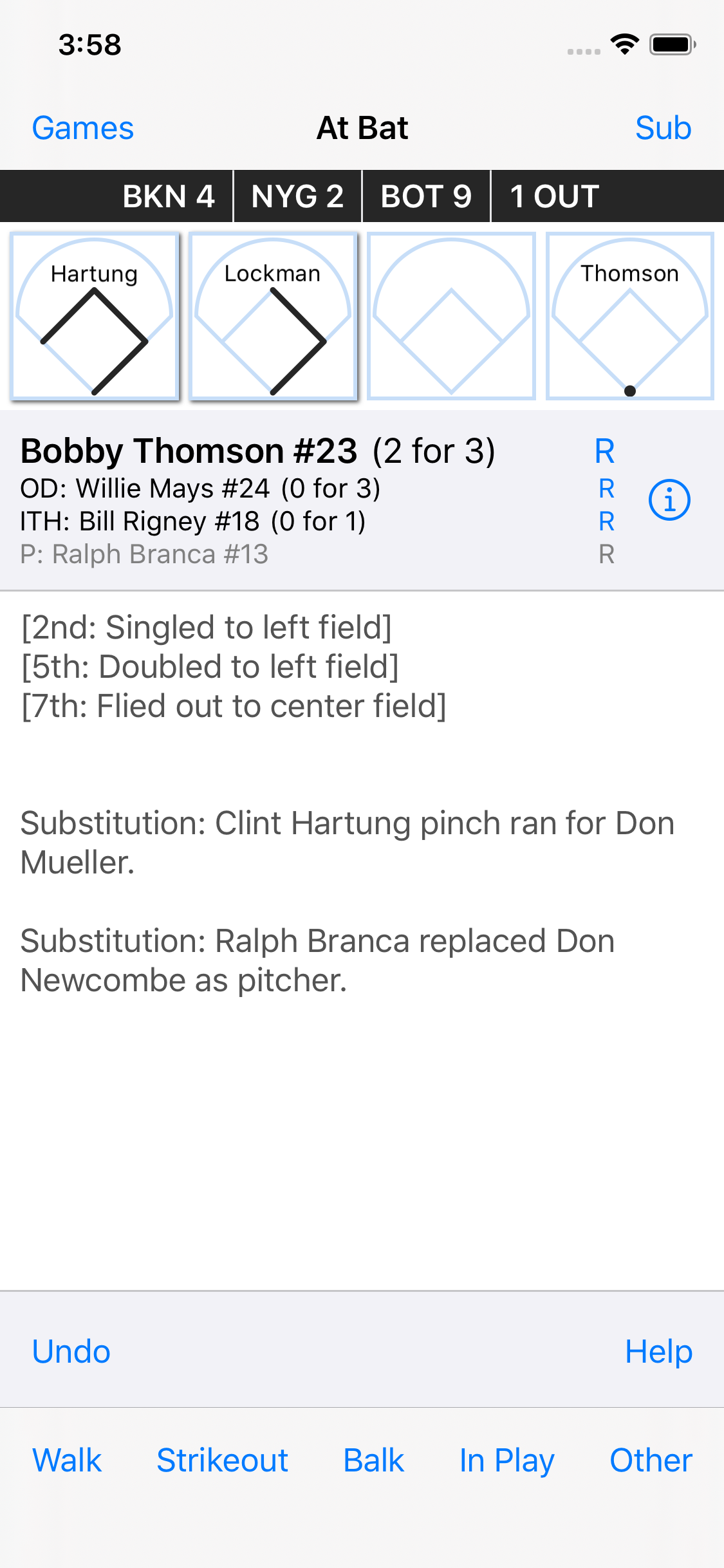 At Bat screen