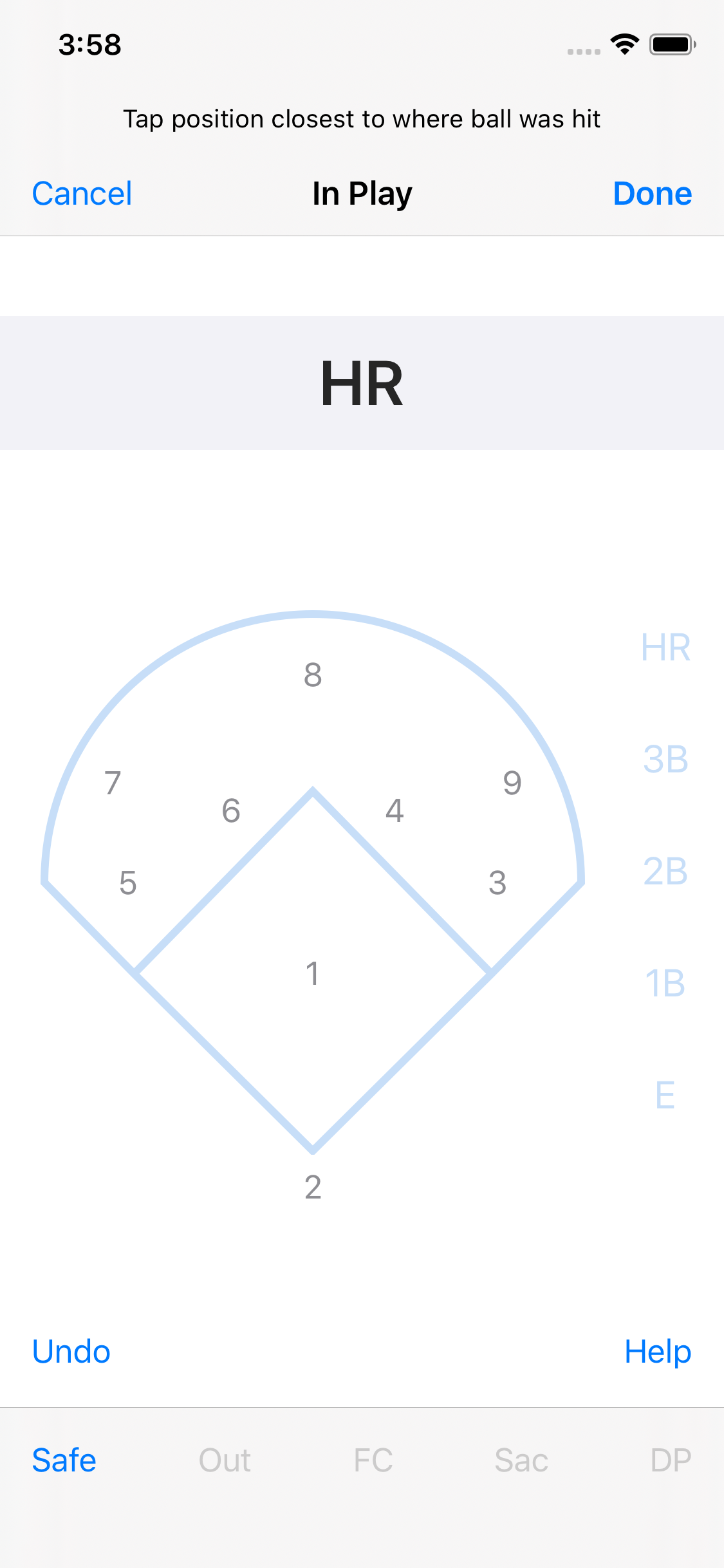 In Play screen